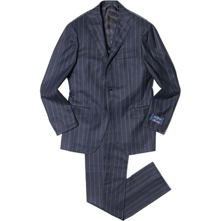 guji(グジ) Magnifico15マニフィコ15 15マイクロンウールチョークストライプ3B1プリーツスーツ