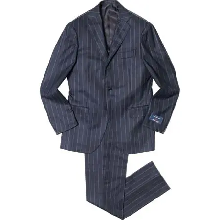 guji(グジ) Magnifico15マニフィコ15 15マイクロンウールチョークストライプ3B1プリーツスーツ