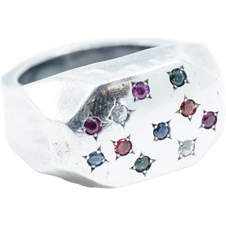 gunda(ガンダ) BLOCK RING/w/Sapphire