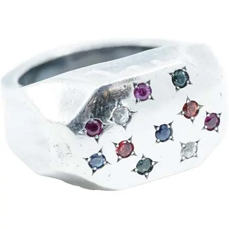 gunda(ガンダ) BLOCK RING/w/Sapphire