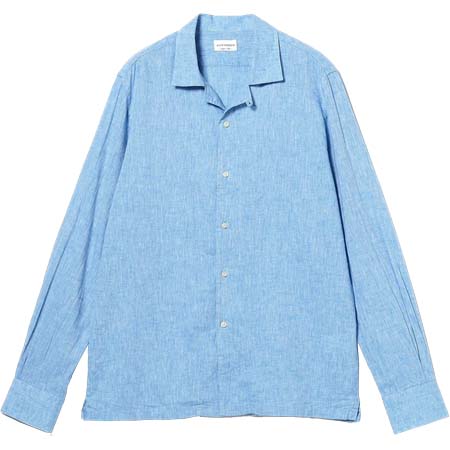 GUY ROVER(ギローバー) リネンコットン オープンカラーシャツ