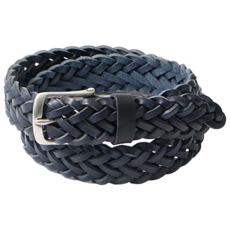 HALCYON BELT COMPANY(ハルシオンベルトカンパニー) 8PLAIT PEWTER BUCKLE – NAVY