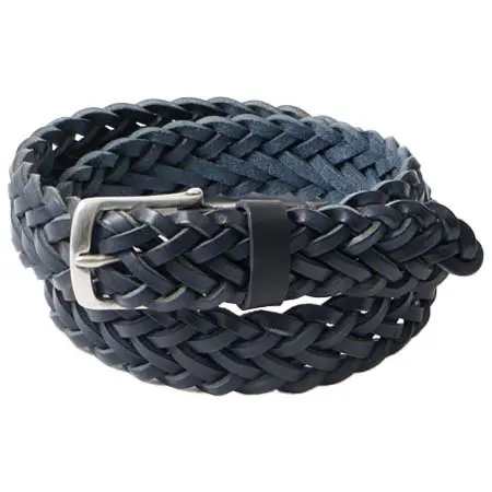 HALCYON BELT COMPANY(ハルシオンベルトカンパニー) 8PLAIT PEWTER BUCKLE – NAVY