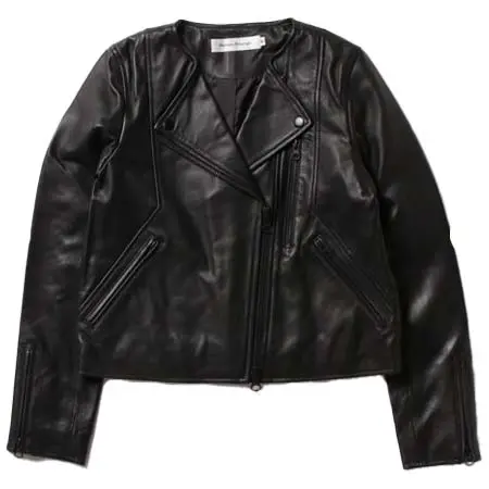 HARLEM ROUNGE(ハーレムラウンジ) ノーカラーラムレザーダブルライダース