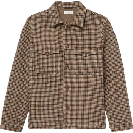 Hartford(ハートフォード) ウール混 オーバーシャツ ハウンドトゥース柄