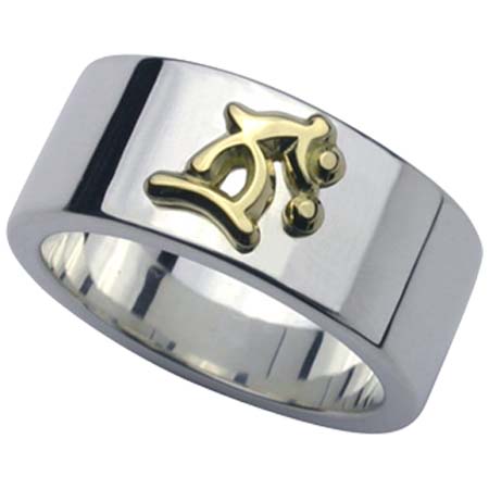 彫銀(ホリギン) 守護梵字リング・K18ゴールドメタル