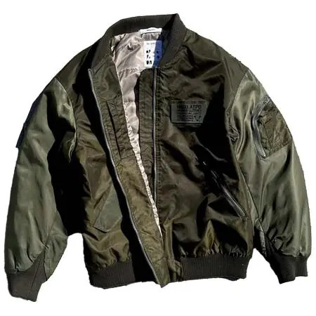HOSU(ホス) バイカラーMA-1ジャケット/オリーブ