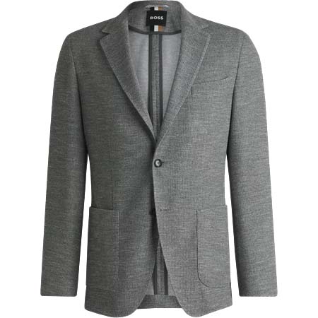 HUGO BOSS(ヒューゴボス) レギュラーフィットジャケット マイクロパターン ストレッチファブリック