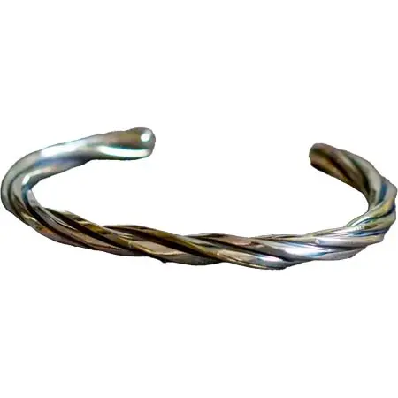 市松(イチマツ) K14 (rose red) × silver ２カラー タガネねじりバングル