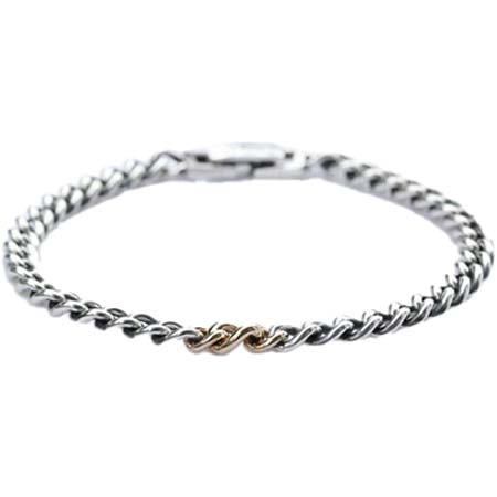 idealismsound(イデアリズムサウンド) 10K Yellow Gold シルバー チェーン ブレスレット