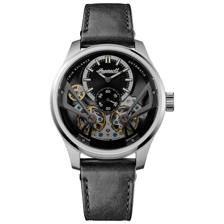 Ingersoll(インガソール) インガソール ザ ネイスミス オートマチックウォッチ ブラックダイヤル ブラックレザー