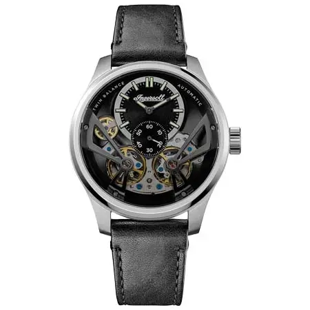 Ingersoll(インガソール) インガソール ザ ネイスミス オートマチックウォッチ ブラックダイヤル ブラックレザー