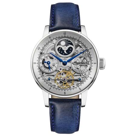 Ingersoll(インガソール) インガソール ザ ジャズ オートマチックウォッチ シルバーダイヤル ブルーレザー