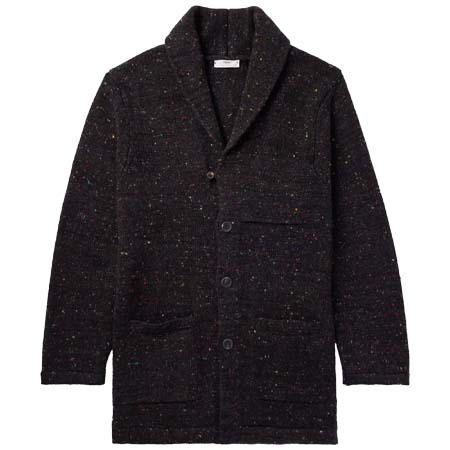 INIS MEAIN(イニッシュマン) メリノウール＆カシミヤ混 ショールカラー カーディガン