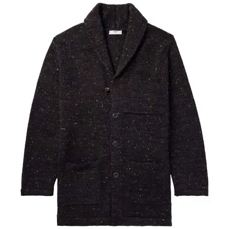 INIS MEAIN(イニッシュマン) メリノウール＆カシミヤ混 ショールカラー カーディガン