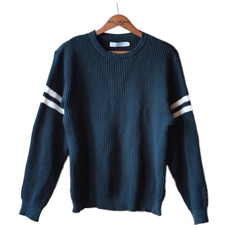 ISLAND KNIT WORKS(アイランドニットワークス) Spike / 変形鹿の子柄 Cotton Knit, Green