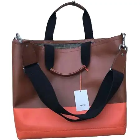 JACK SPADE(ジャックスペード) DIPPED LEATHER トートバッグ　tabaco/orange