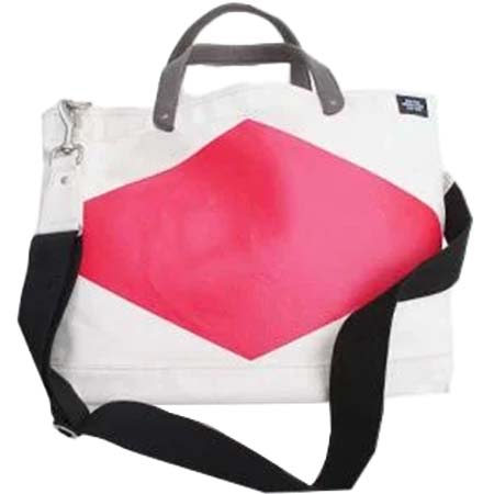 JACK SPADE(ジャックスペード) DIPPED COAL BAG トートバッグ　WHITE/ひし形RED