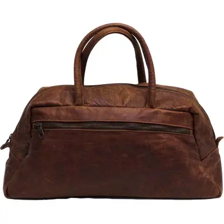 Jas-M.B.(ジャスエムビー) 牛革 ヴィンテージ加工 ダークブラウン ボストンバッグ