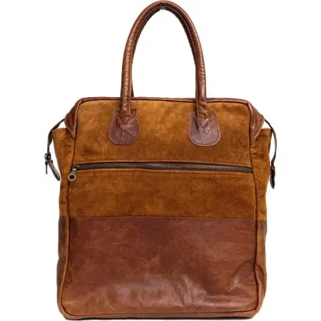 Jas-M.B.(ジャスエムビー) 牛革 ヴィンテージ加工 ブラウン トートバッグ