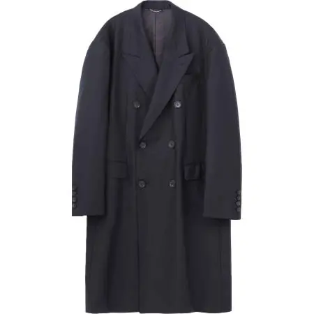 JOHN LAWRENCE SULLIVAN(ジョンローレンスサリバン) Shadow stripe wool double breasted coat