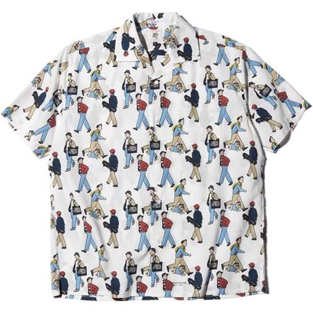 J.PRESS(ジェイプレス) プリントタイプライター オープンカラーシャツ
