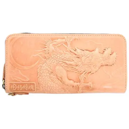 絡繰魂(カラクリタマシイ) 龍柄エンボスレザーウォレット