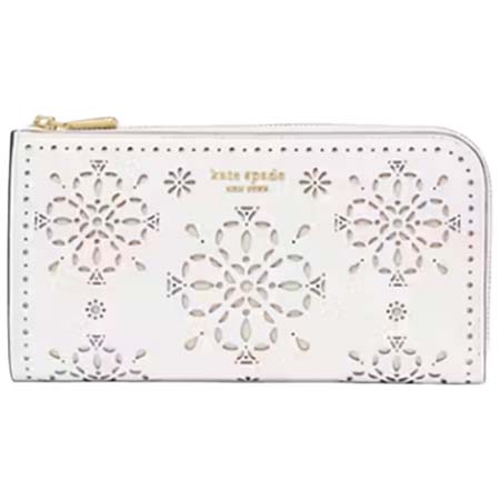 Kate spade new york(ケイトスペードニューヨーク) デヴィン スペード フラワー パーフォレーテッド ジップ アラウンド コンチネンタル ウォレット