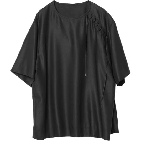 KAZUYUKI KUMAGAI(カズユキクマガイ) SUPER120s/PEサージ レースアッププルオーバーシャツS/S