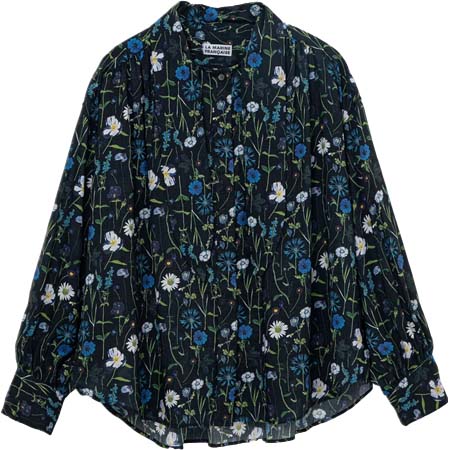 LA MARINE FRANCAISE(マリンフランセーズ) リバティプリントリボンタイブラウス