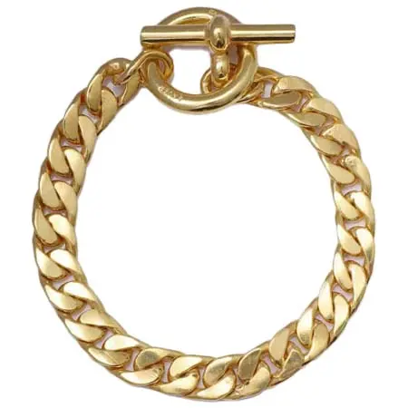 LAVER(ラバー) 9MM CURB CHAIN T BAR BRACELET – GOLD –