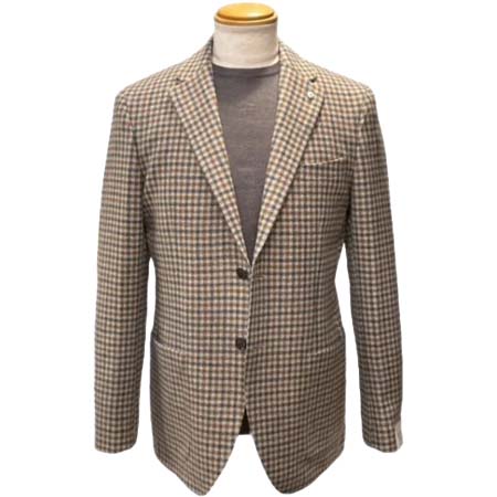 L.B.M.1911(エルビーエム1911) ”2666 Regular” カシミア混ウール・ガンクラブチェック・テーラードジャケット