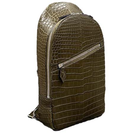 LE’SAC(レザック) クロコダイル ボディバッグ DAG – KHAKI/カーキ