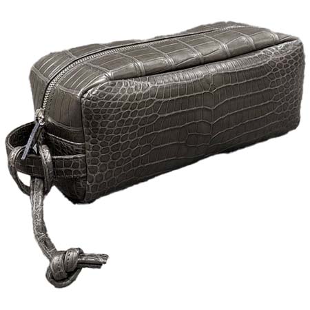 LE’SAC(レザック) クロコダイル セカンドバッグ WAGNER – GREY/グレー