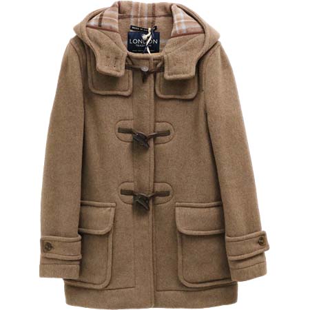 LONDON TRADITION(ロンドントラディション) 英国製ショート丈ダッフルコート A08 Mushroom ベージュ×チェック