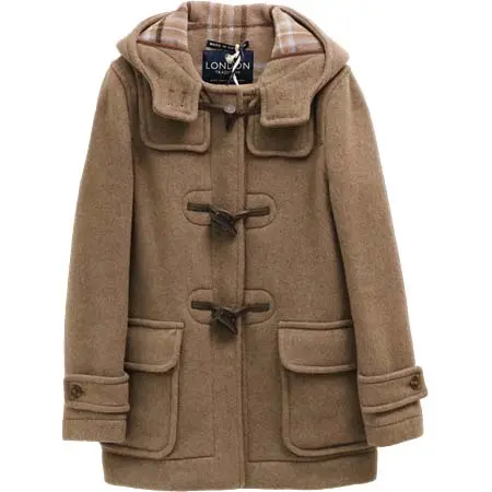 LONDON TRADITION(ロンドントラディション) 英国製ショート丈ダッフルコート A08 Mushroom ベージュ×チェック