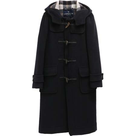 LONDON TRADITION(ロンドントラディション) 英国製ロングダッフルコート 130 Navy SilverBannockBane ネイビー×チェック