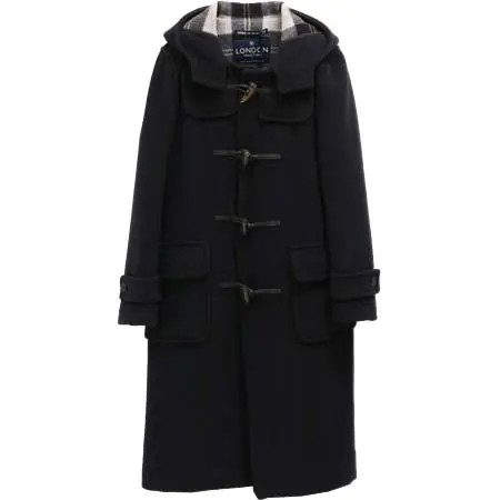 LONDON TRADITION(ロンドントラディション) 英国製ロングダッフルコート 130 Navy SilverBannockBane ネイビー×チェック