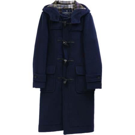LONDON TRADITION(ロンドントラディション) 英国製ロングダッフルコート A09 Mid Navy ネイビー×チェック