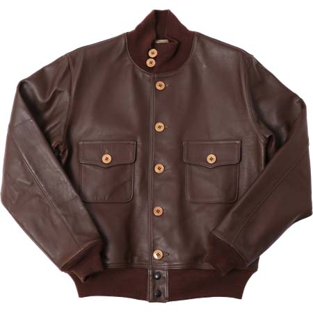 LOSTWORLD(ロストワールド) A-1 ホースレザージャケット ブラウン