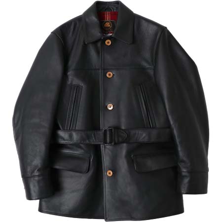 LOSTWORLD(ロストワールド) ×ビッグデイ ダブルネーム ホースレザーコート ブラック