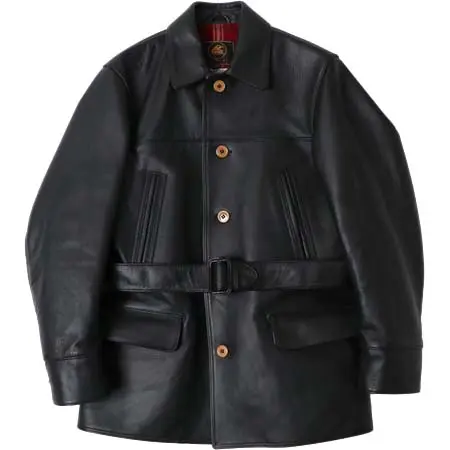 LOSTWORLD(ロストワールド) ×ビッグデイ ダブルネーム ホースレザーコート ブラック