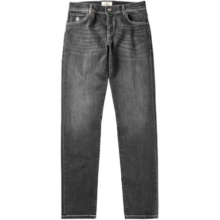 LUIGI BORRELLI(ルイジボレッリ) ウォッシュドコットンストレッチデニムジーンズ