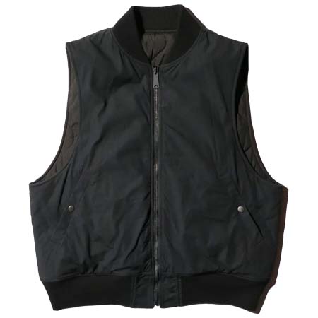 made in standard(メイドインスタンダード) BLACK MA-1 VEST REVERSIBLE