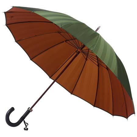 前原光榮商店(マエハラコウエイショウテン) [メンズ雨傘]シャドウ-アイビーグリーン×オレンジ