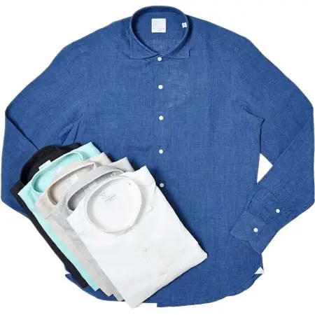 MARIA SANTANGELO(マリアサンタンジェロ) リネンソリッドセミワイドカラーシャツ