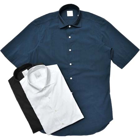 MARIA SANTANGELO(マリアサンタンジェロ) コットンブロードソリッドS/Sワンピースカラーシャツ