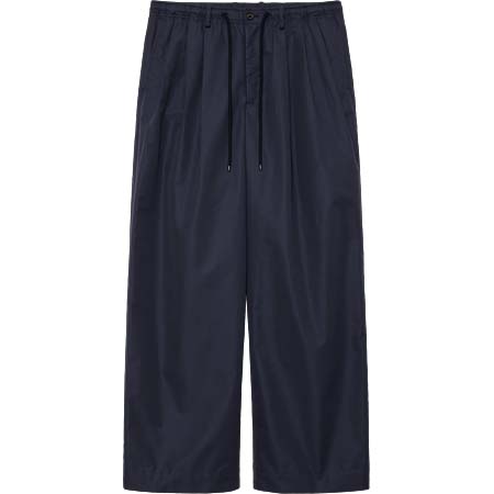 MARKA WARE(マーカウェア) 120/2 GIZAコットン×リサイクルポリエステルウェザー / トリプルプリーテッドイージートラウザーズ, Navy Charcoal