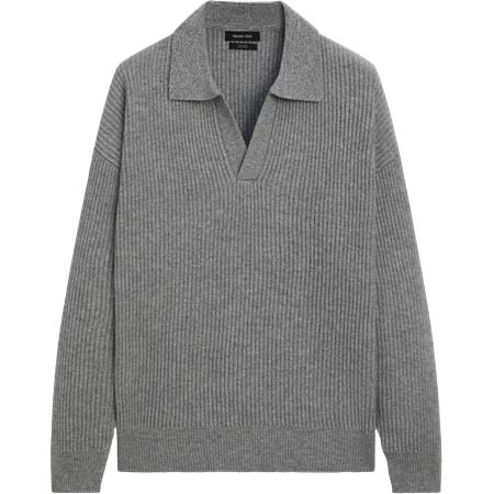 Massimo Dutti(マッシモドゥッティ) Wool knit sweater with polo collar