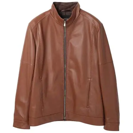 Men’sBigi(メンズビギ) スタンドカラーシングルライダース レザージャケット